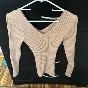 Shein long sleeve deep v neck